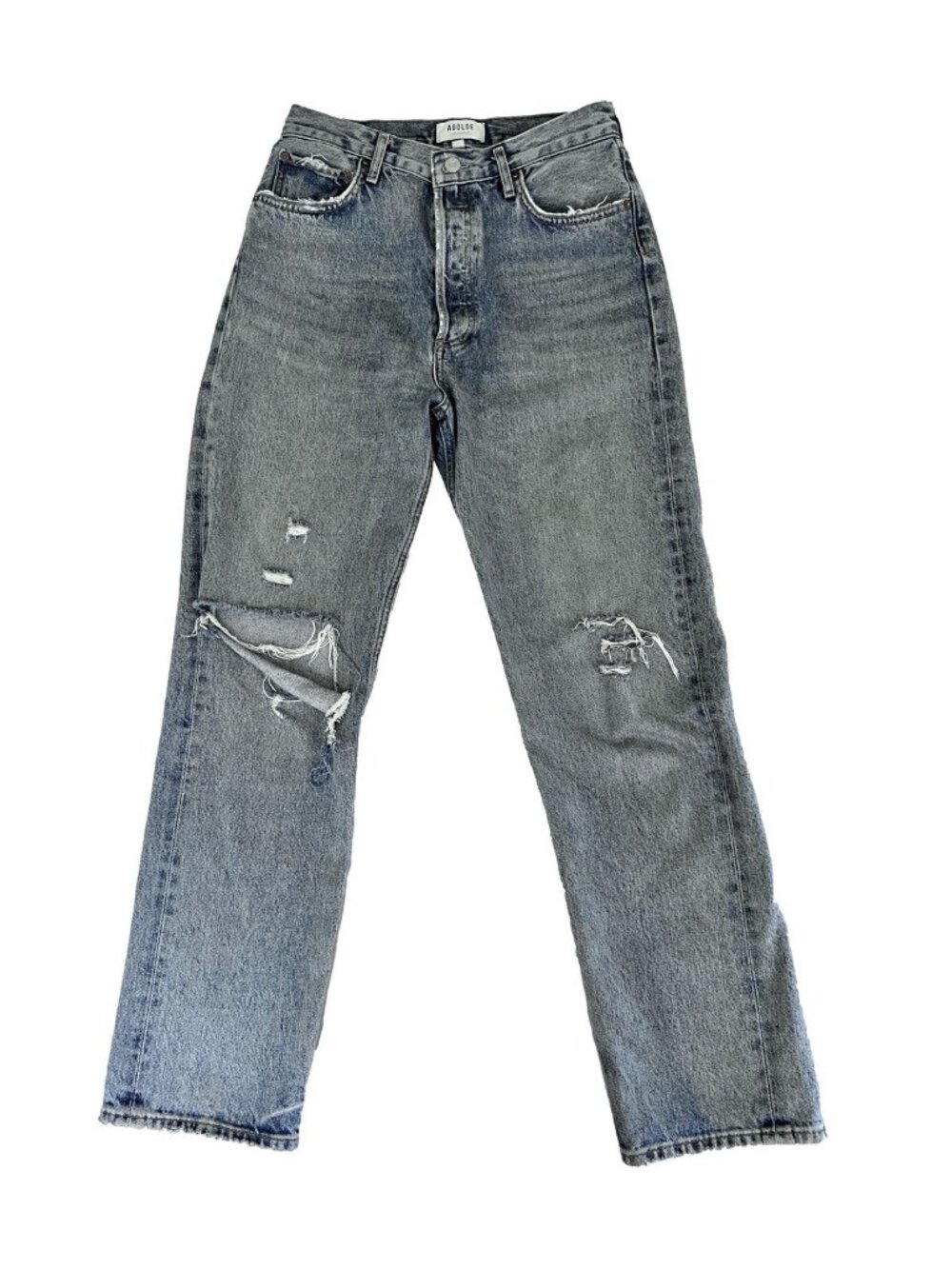 AGOLDE 90s Pinch Waist Distressed Jeans Lineup Wash Sz 27 High Rise Straight